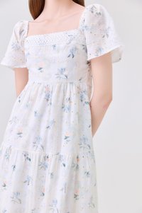 Samira Eyelet Floral Crochet Midi Dress