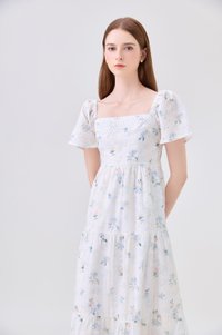 Samira Eyelet Floral Crochet Midi Dress