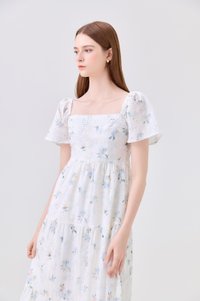 Samira Eyelet Floral Crochet Midi Dress