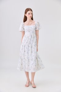 Samira Eyelet Floral Crochet Midi Dress
