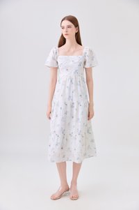 Samira Eyelet Floral Crochet Midi Dress