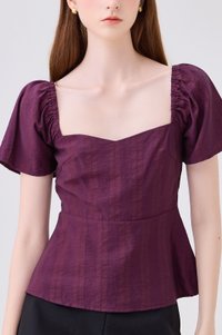 Zelia Peplum Top In Plum