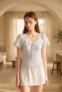 Elousie Lattice Eyelet Top