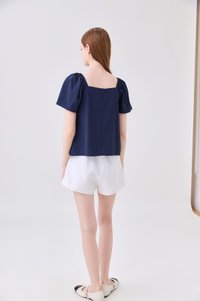 Aureline Flare Sleeve Top In Navy