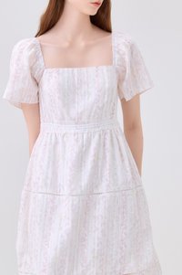 Eira Floral Tiered Dress In Pink