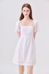 Eira Floral Tiered Dress In Pink