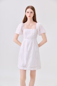 Eira Floral Tiered Dress In Pink