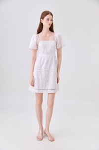 Eira Floral Tiered Dress In Pink