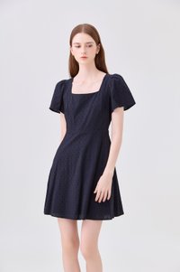 Briana Swiss Dot Dress In Black