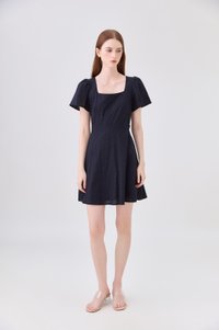 Briana Swiss Dot Dress In Black
