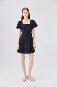 Briana Swiss Dot Dress In Black