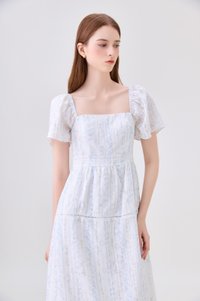 Eira Floral Midi Dress In Blue