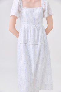 Eira Floral Midi Dress In Blue