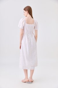 Eira Floral Midi Dress In Pink