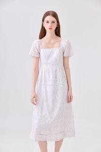 Eira Floral Midi Dress In Pink