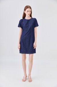 Nayeli Denim Panelled Dress