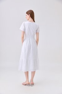 Violetta Embroidered Midi Dress In White