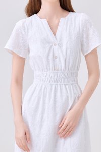 Violetta Embroidered Midi Dress In White
