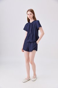 Ruelle Ice Silk Pintuck Top
