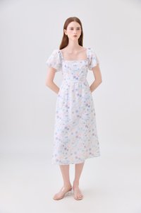 Claudia Crochet Floral Midi Dress