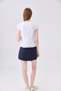 Octavia Denim Floral Skort In Navy