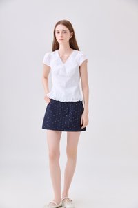 Octavia Denim Floral Skort In Navy