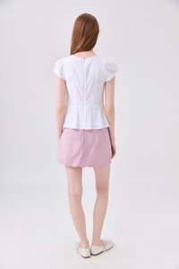 Khloe Pintuck Button Top In White