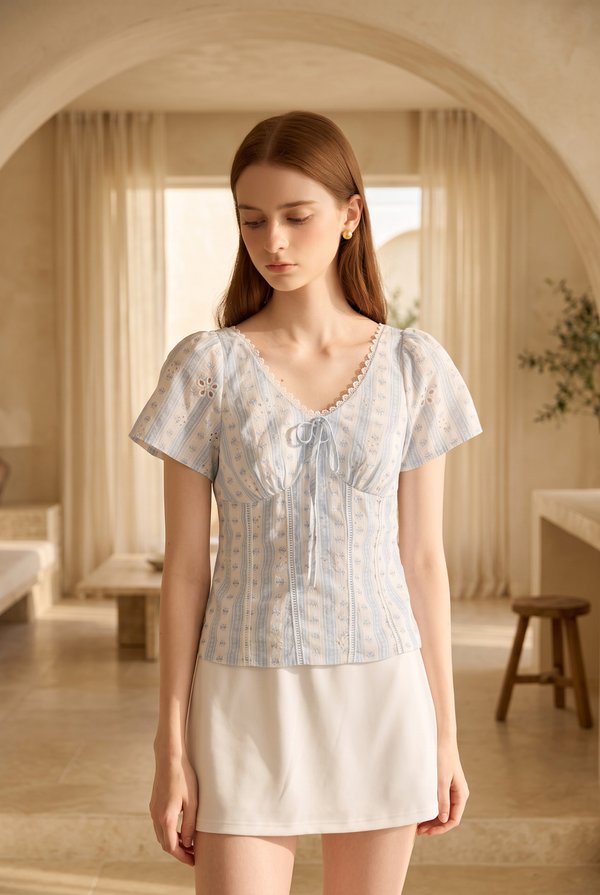 Elousie Lattice Eyelet Top