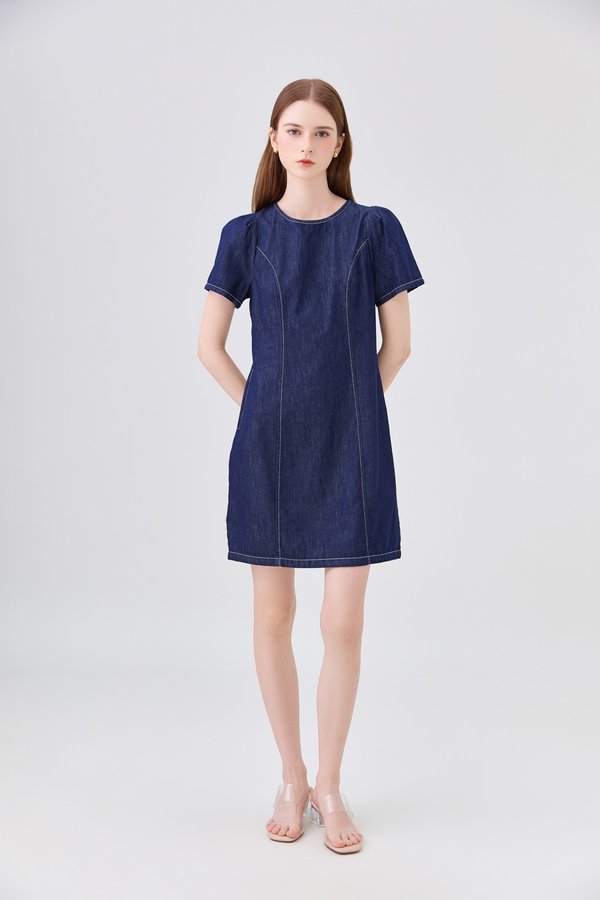 Nayeli Denim Panelled Dress
