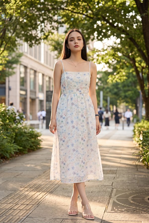 Claudia Sweet Blossoms Camisole Midi Dress