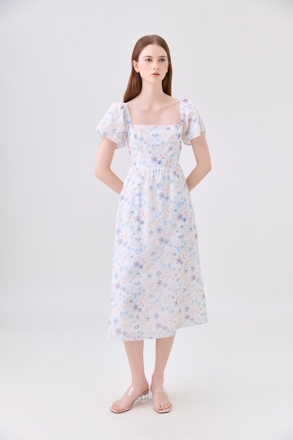 Claudia Crochet Floral Midi Dress