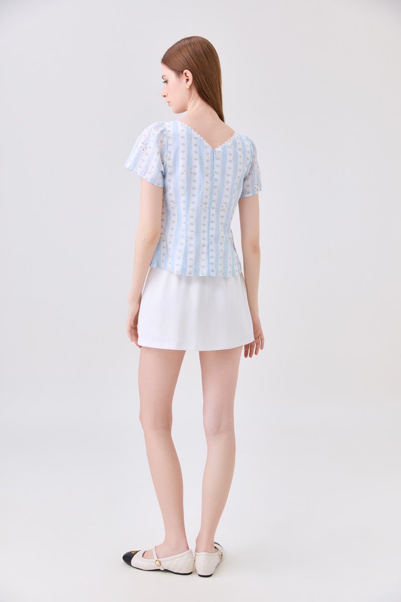 Elousie Lattice Eyelet Top