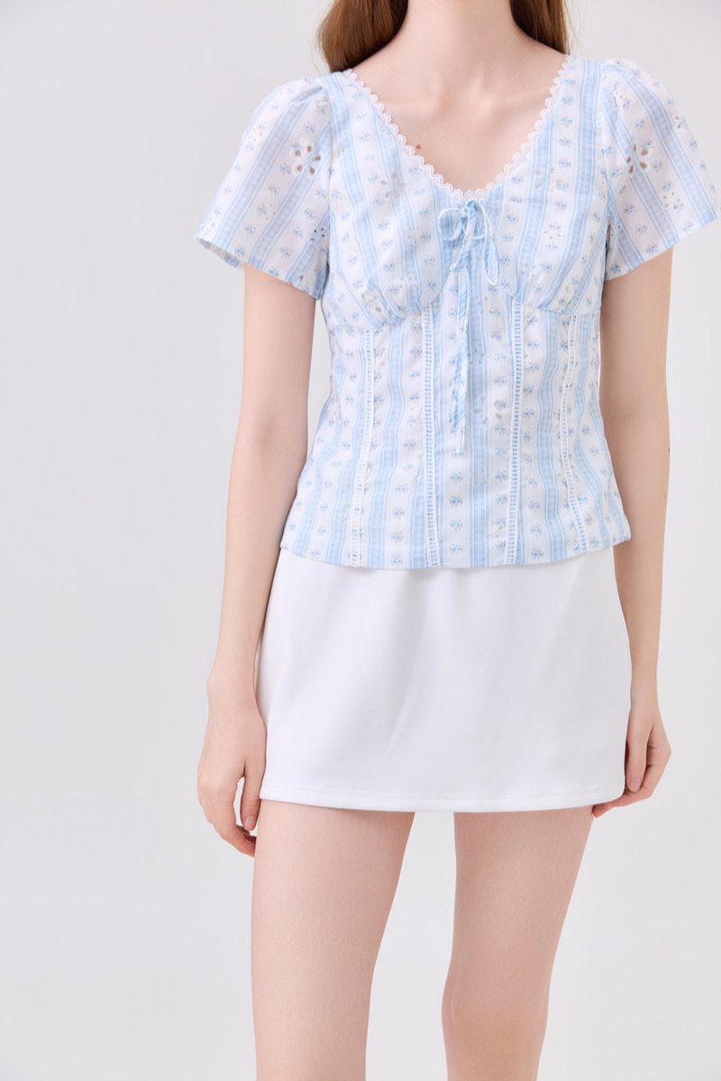 Elousie Lattice Eyelet Top