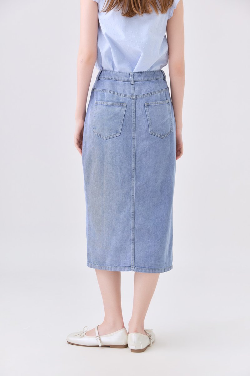 Heidi Denim Midi Skirt