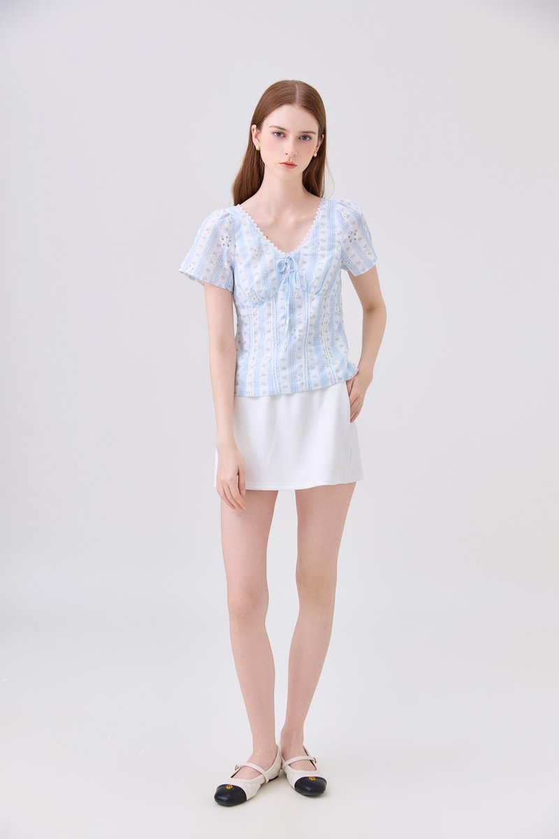 Elousie Lattice Eyelet Top
