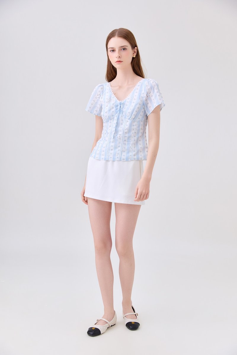 Elousie Lattice Eyelet Top