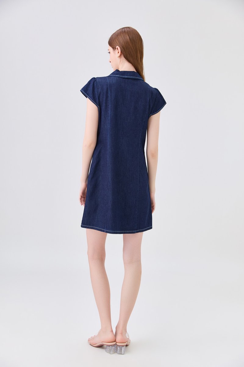 Viviana Peter Pan Collar Zip Dress