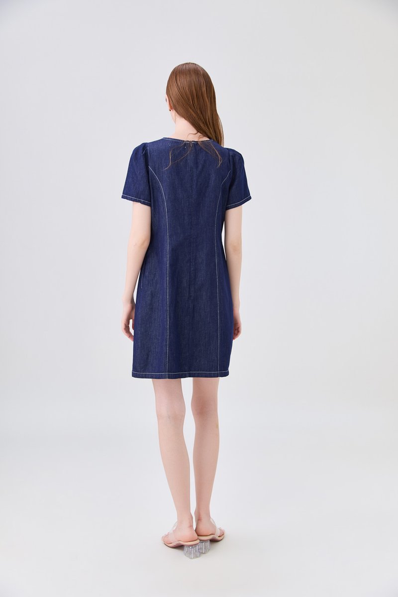 Nayeli Denim Panelled Dress