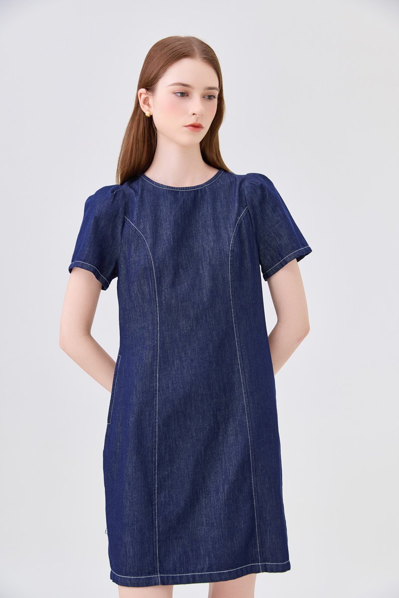 Nayeli Denim Panelled Dress