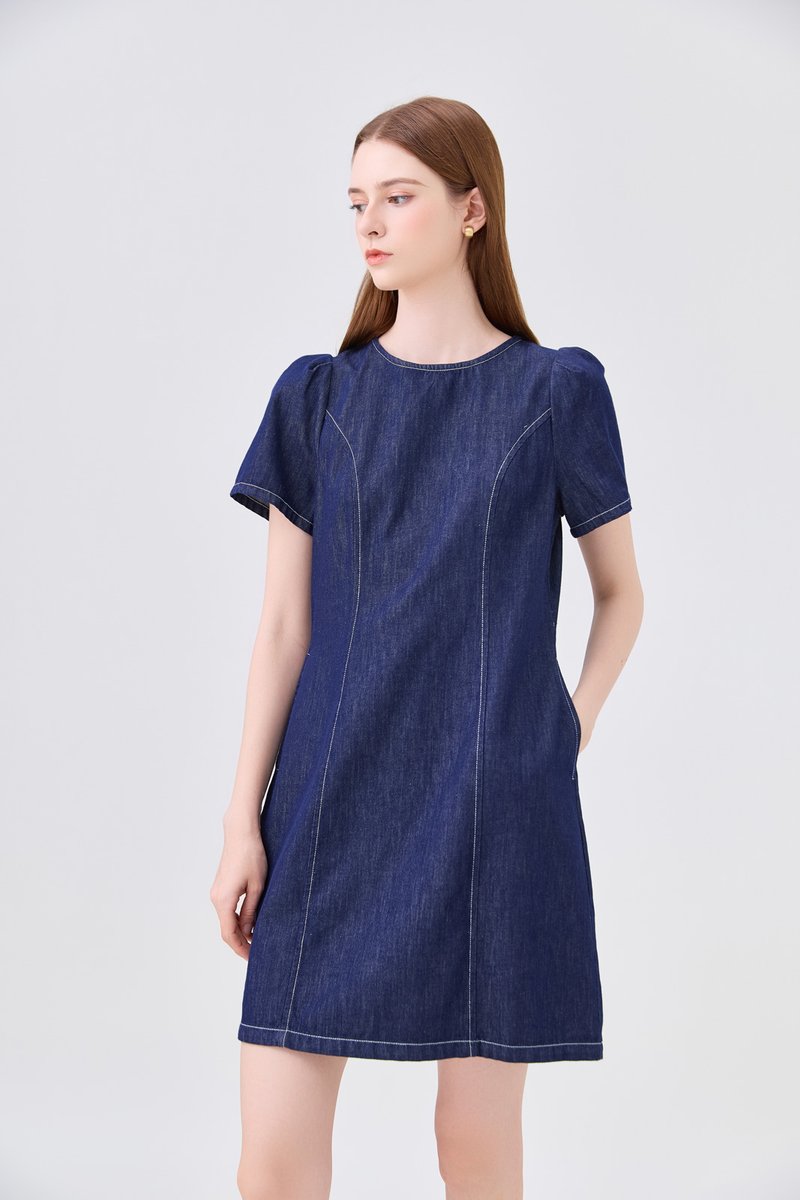Nayeli Denim Panelled Dress
