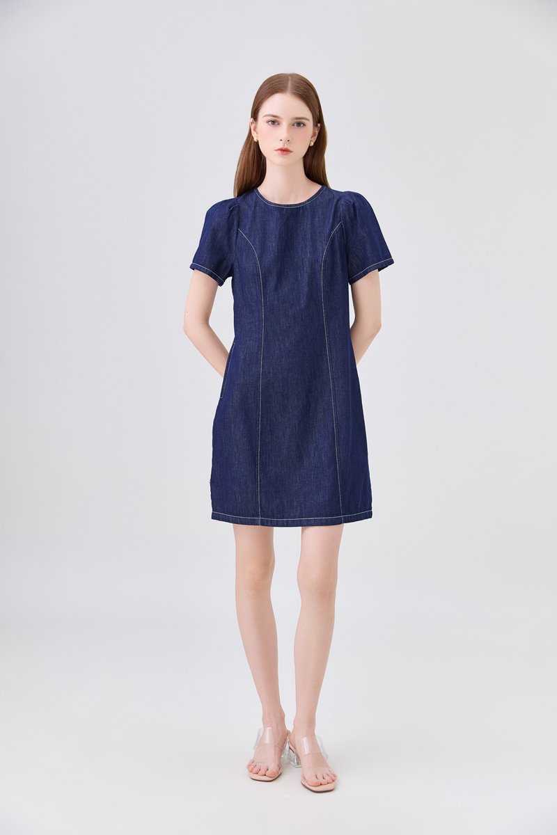 Nayeli Denim Panelled Dress