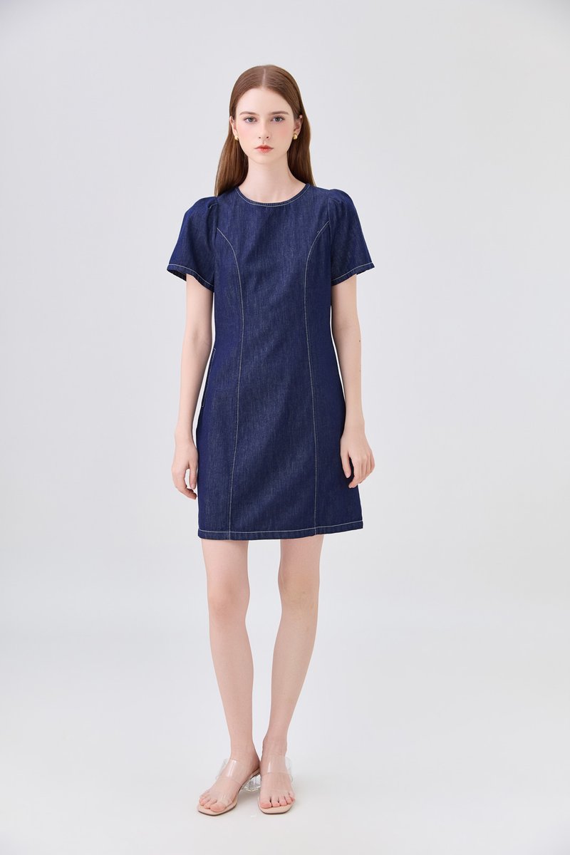 Nayeli Denim Panelled Dress
