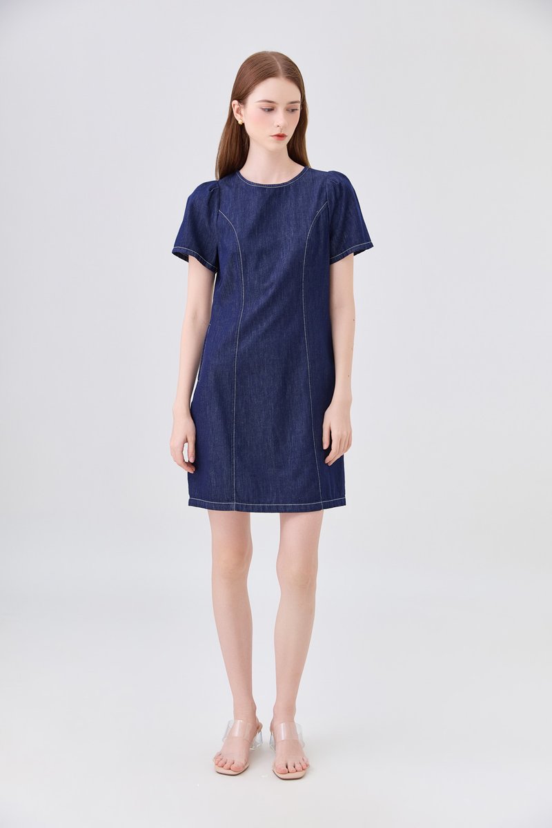 Nayeli Denim Panelled Dress
