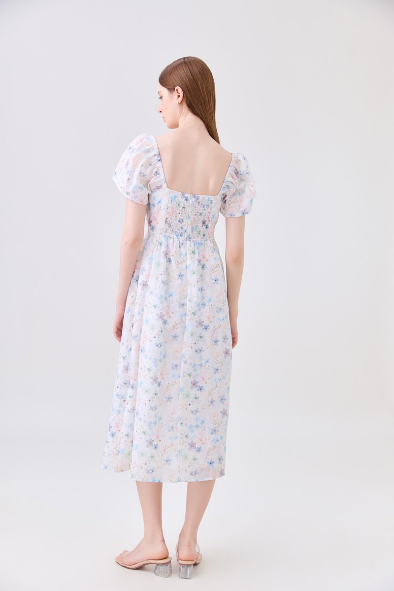 Claudia Crochet Floral Midi Dress