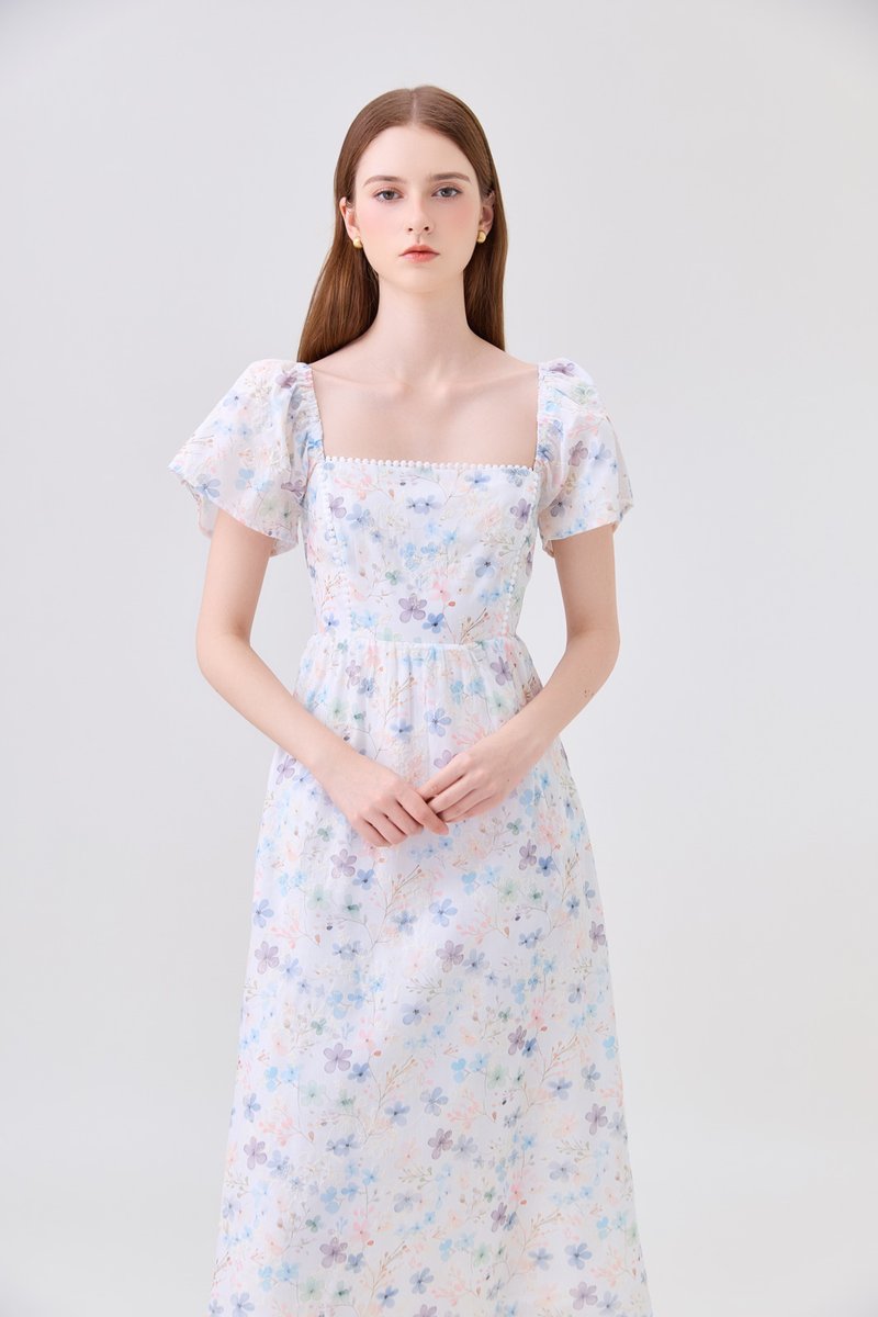 Claudia Crochet Floral Midi Dress