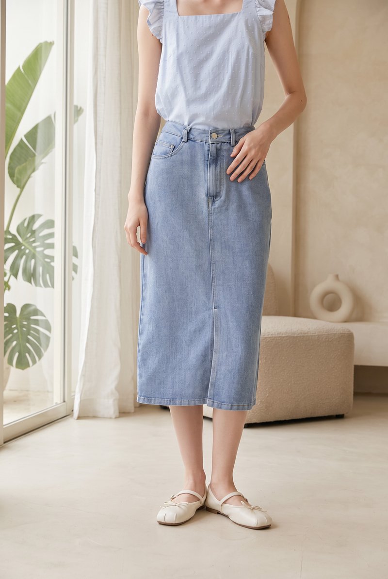 Heidi Denim Midi Skirt