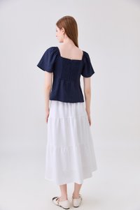 Adaline Panelled Staple Top In Navy