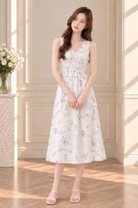 Charli Smocked Empire Waist Midi Dress