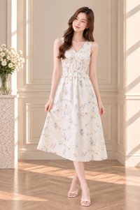 Charli Smocked Empire Waist Midi Dress