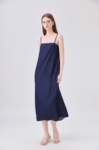 Celeste Ice Silk Denim Camisole Maxi Dress